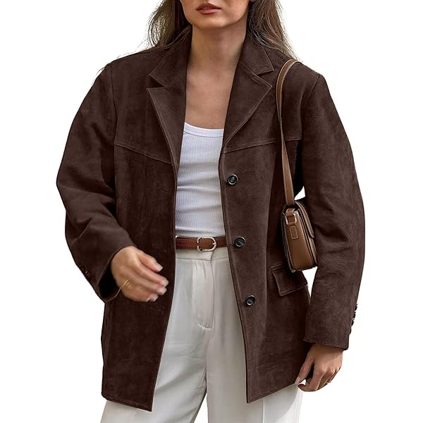 Womens Vintage Suede Jacket Coquette Oversized Faux Leather